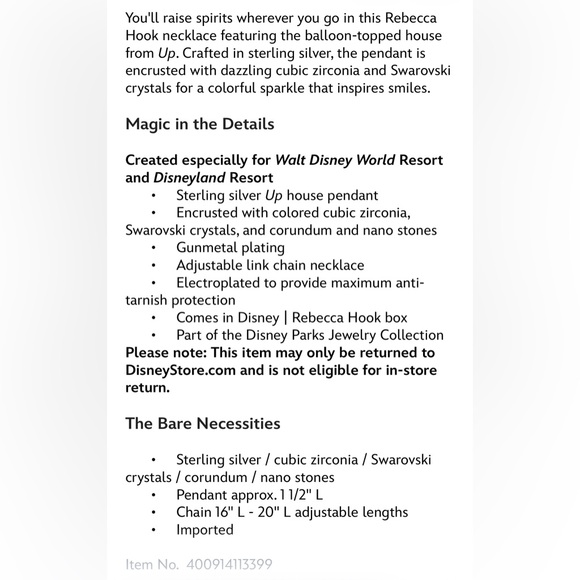 Rebecca Hook Sterling Silver Necklace with Balloon Pendant - Picture 4 of 5